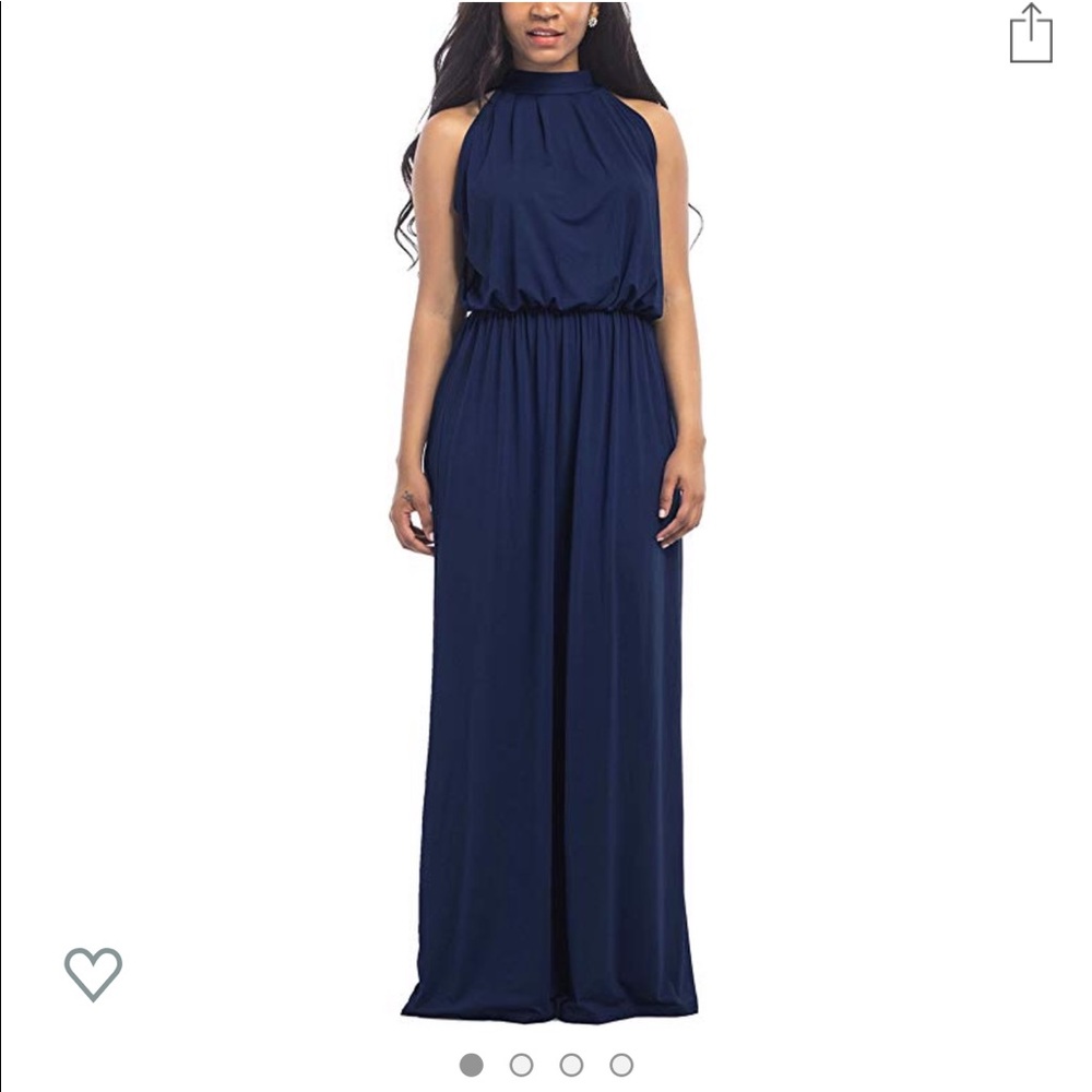Navy Blue Halter Dress